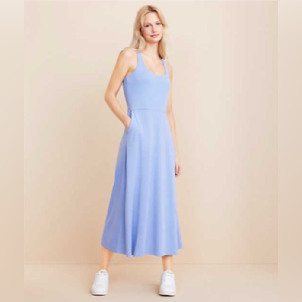 🩵NWT🩵 Lou & Grey Sandwashed Tank Midi Pocket Dress
